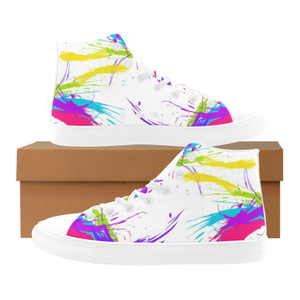 Painting Blush Colors Printing Canvas Shoe 0170 Hi Top Mans Womans