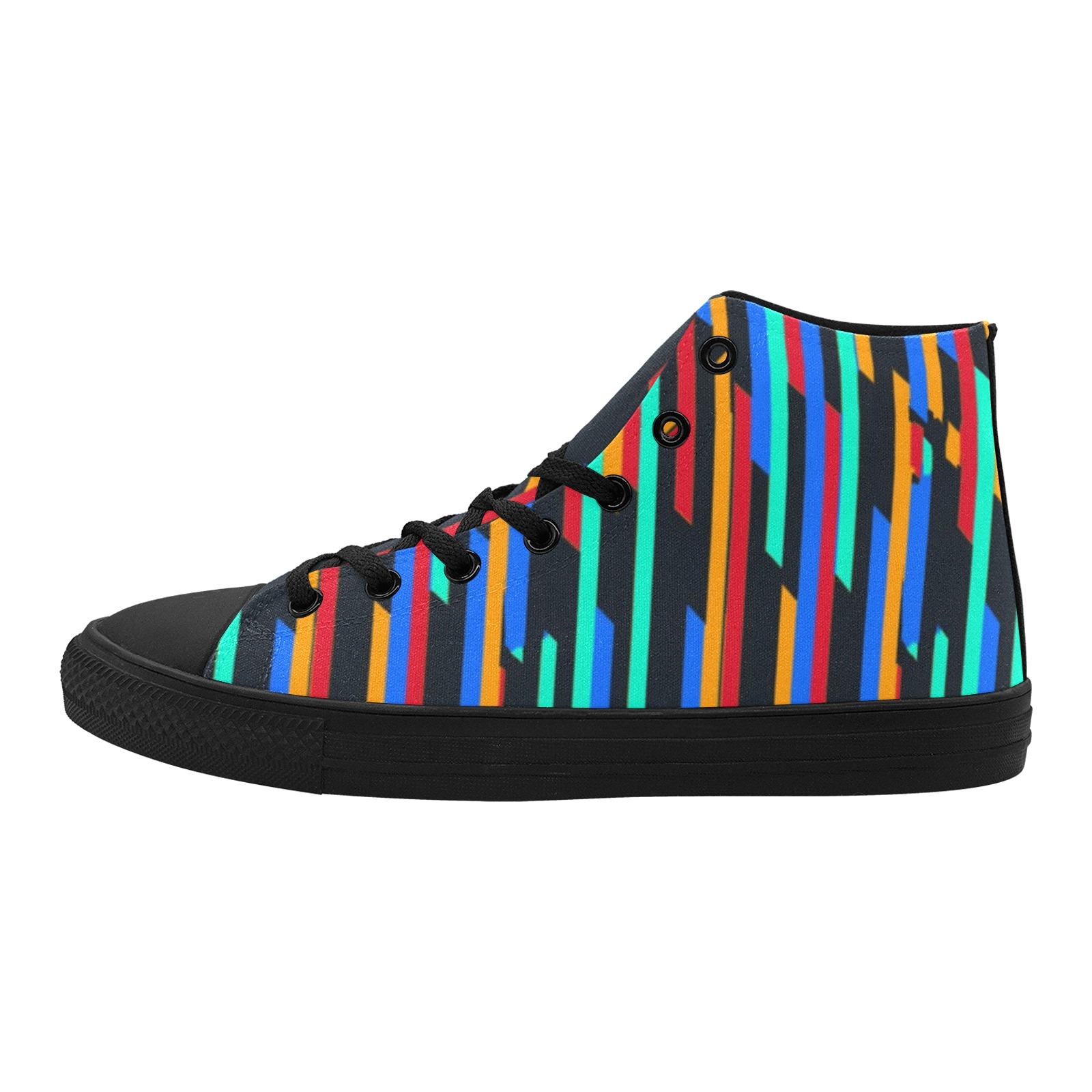 Stripes Up Pattern Printing Canvas Shoe Hi Top 0170 Mans Womans