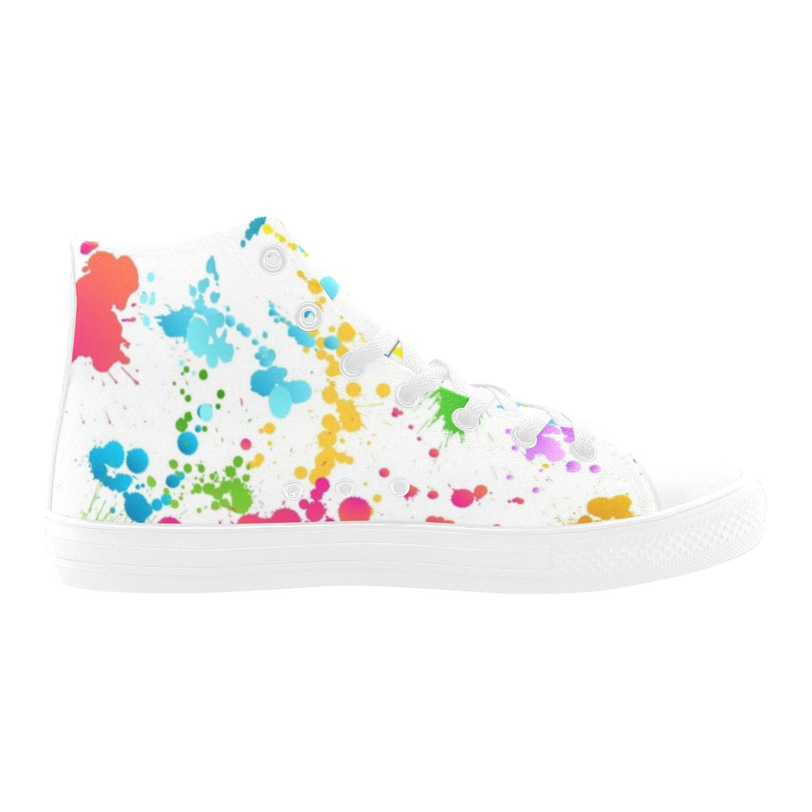 Splash Flowing CMYK RGB Ink Off White Hi Top Shoe Canvas 0170 Mans Womans