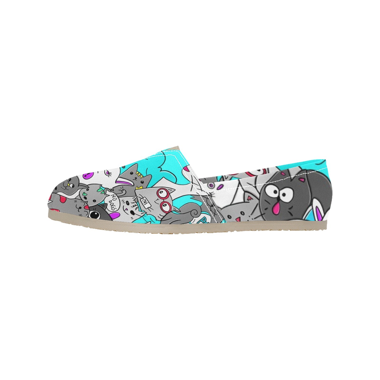 Jazzy Cat Print Canvas Casual Shoe Lightweight Breathable 1206 Mans Womans