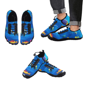 GoldenFish Carassius Auratus Blue Print Neoprene SBR Jessy Aqua Shoe lace water flow 21093 black big size man woman