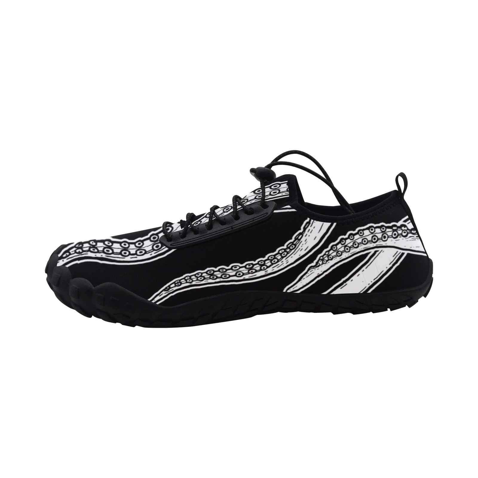 Cirrus Dark Sea Feeler Tentacle Print Neoprene SBR Jessy Aqua Shoe Lace Water Flow 21093 black big size man woman