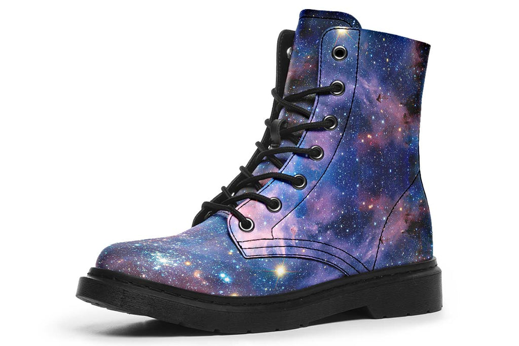 Galaxy Stars Print Soft PU Boot Stitch Sole 058-3 big size mans womans