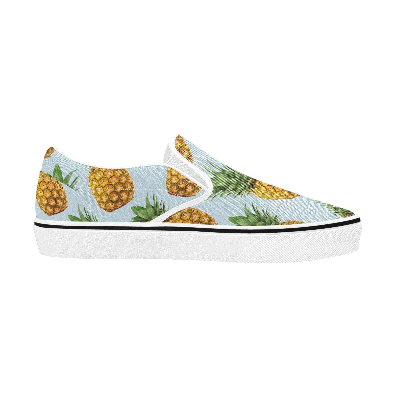 Pineapple Print Canvas Slipon Shoe 0100 white man woman