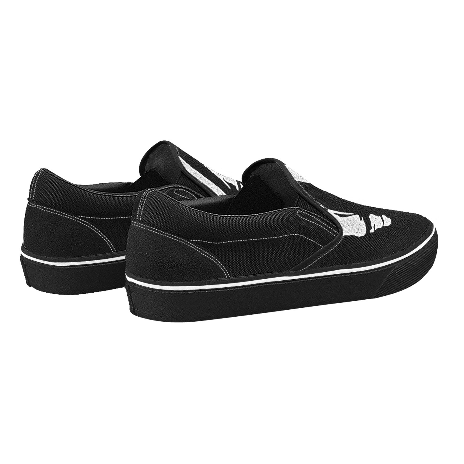 Finger Bones Print Canvas Slipon Shoe 0100 black man woman