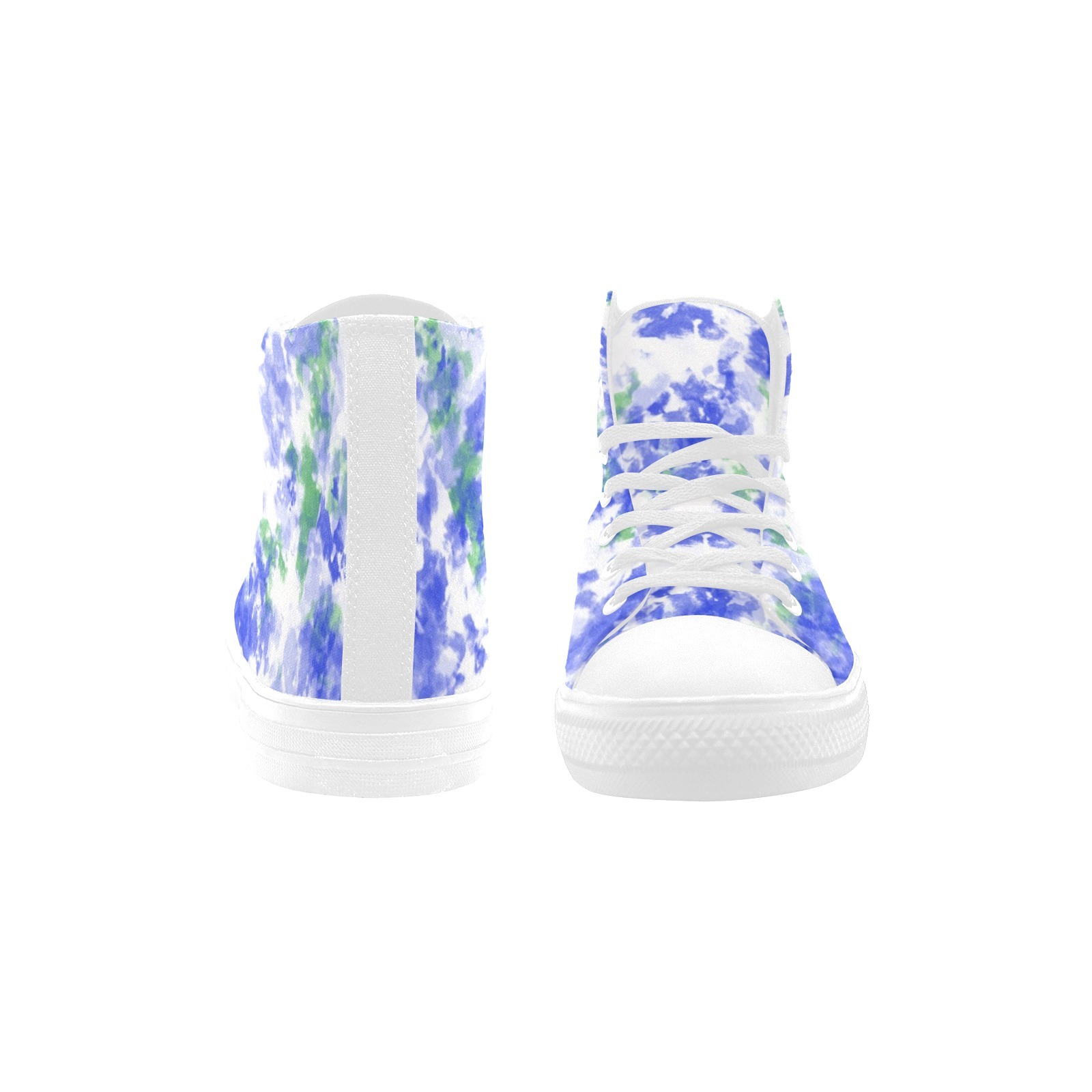 Dip Dye Blue Printing Canvas Shoe Hi Top 0170 white mans womans