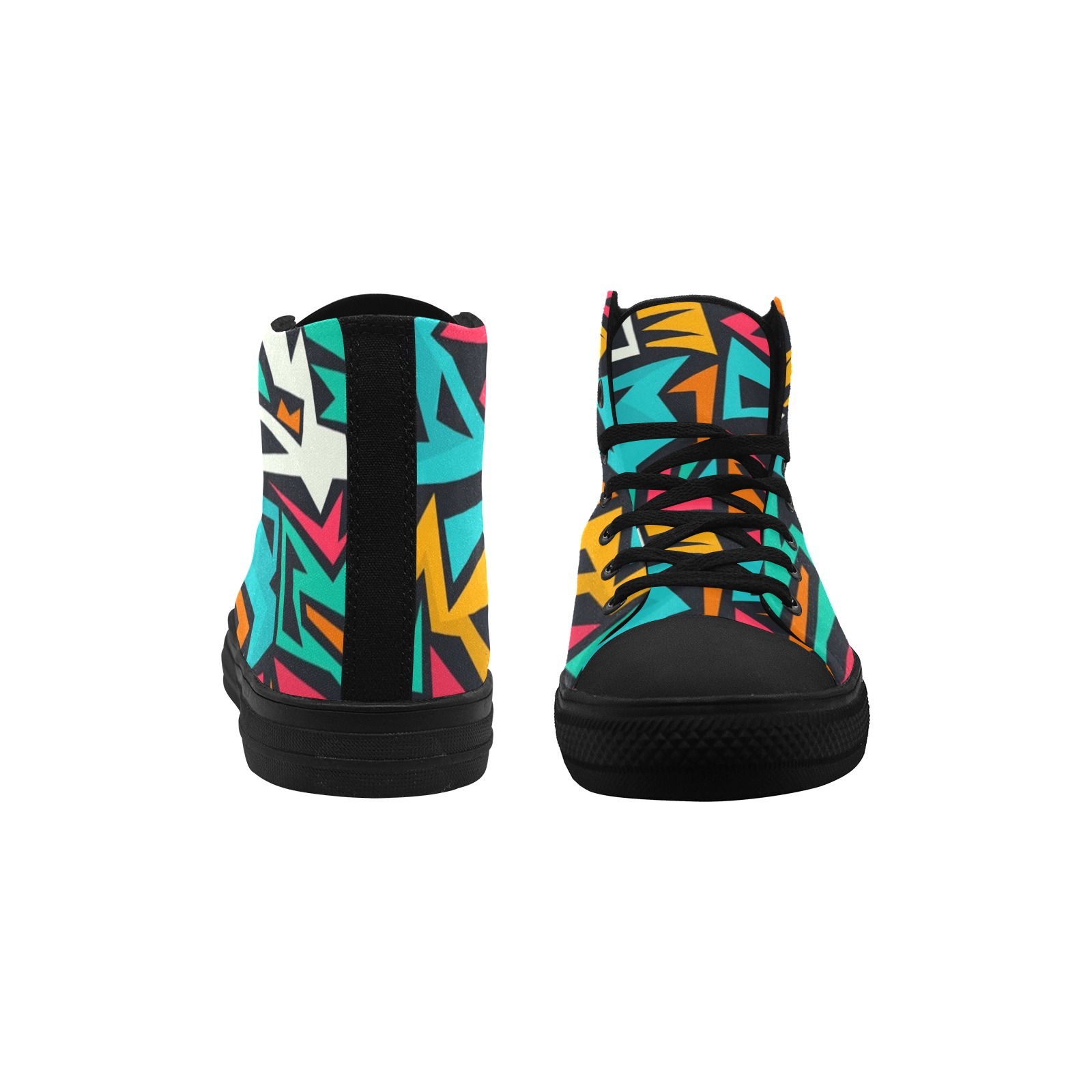 Grafitti Keith Printing Canvas Shoe Hi Top 0170 Black Mans Womans