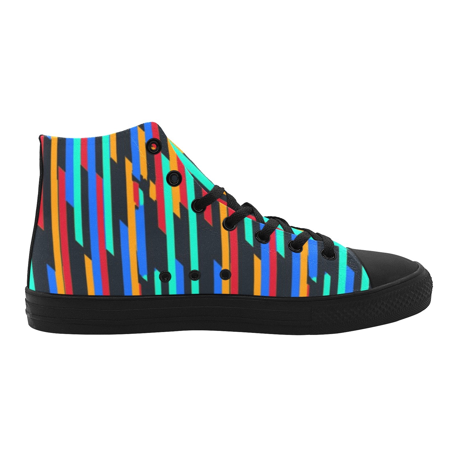 Stripes Up Pattern Printing Canvas Shoe Hi Top 0170 Mans Womans