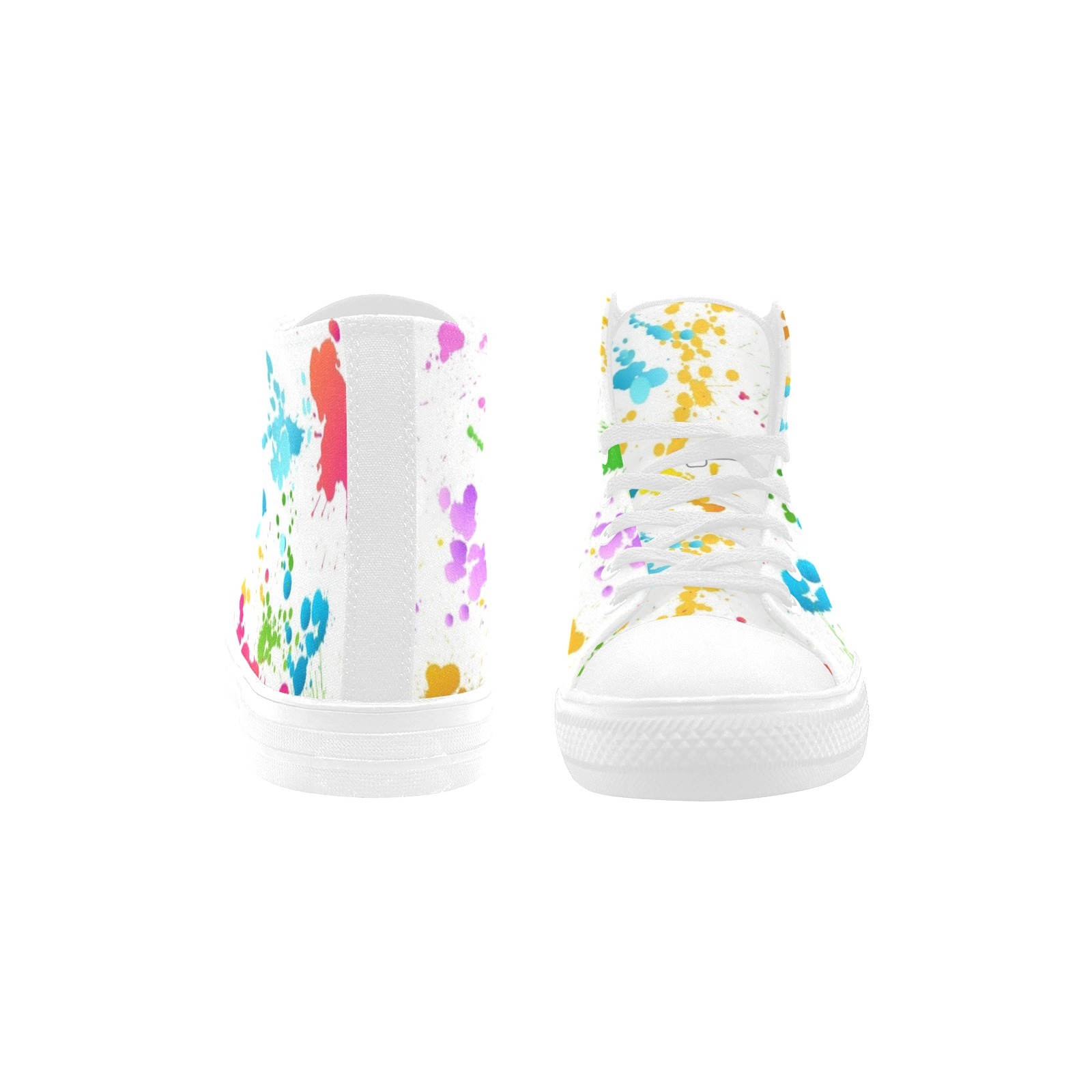 Splash Flowing CMYK RGB Ink Off White Hi Top Shoe Canvas 0170 Mans Womans