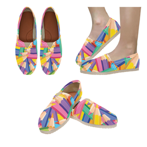 Abstract Color Pencil Pens Print Canvas Casual Shoe Lightweight Breathable 1206 Mans Womans