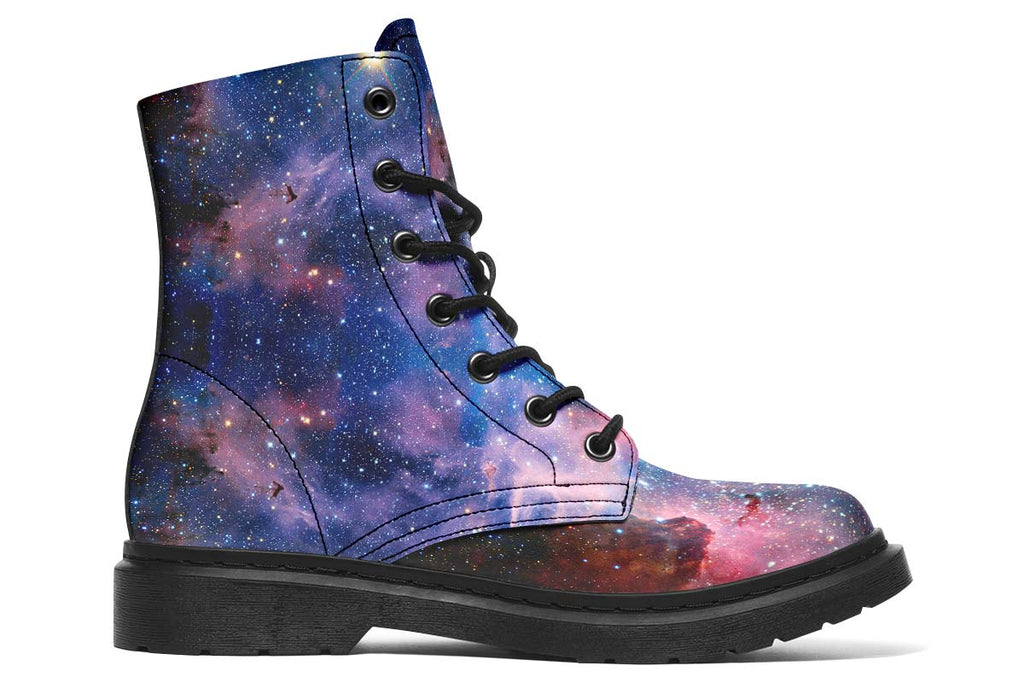 Galaxy Stars Print Soft PU Boot Stitch Sole 058-3 big size mans womans