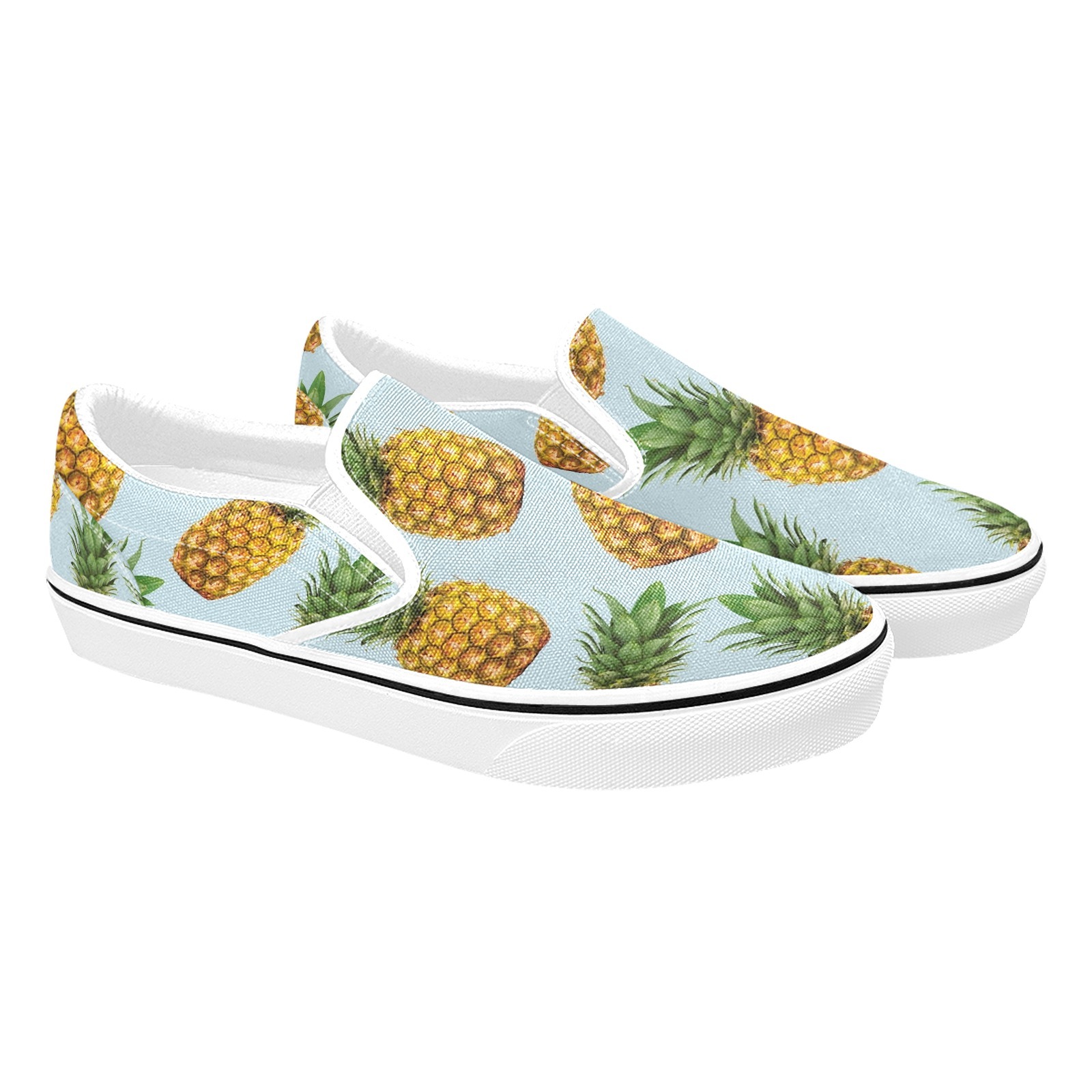 Pineapple Print Canvas Slipon Shoe 0100 white man woman