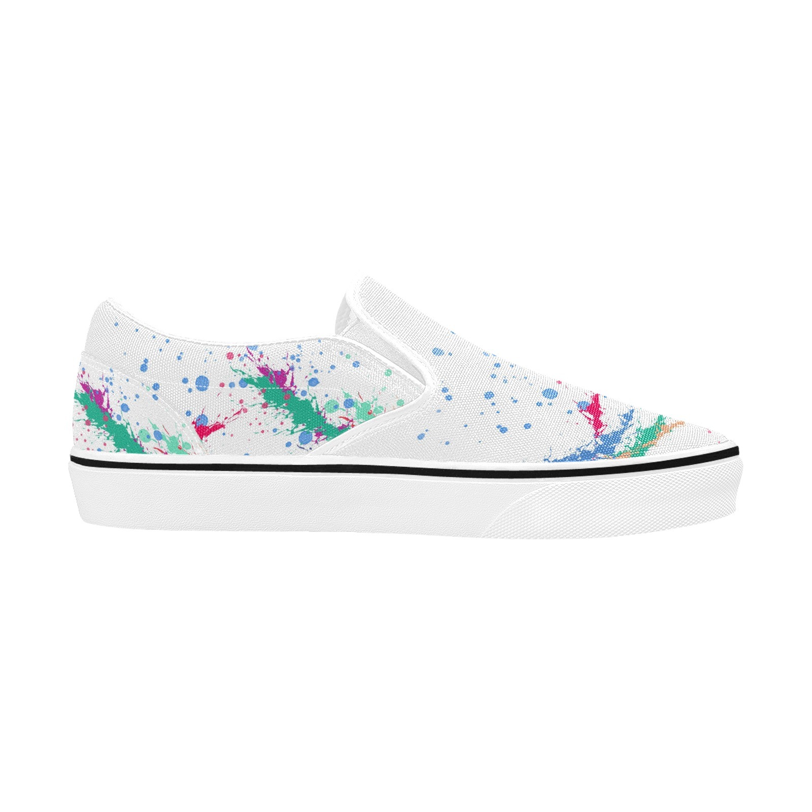 Splash Ink Print Canvas Slipon Shoe 0100 white man woman