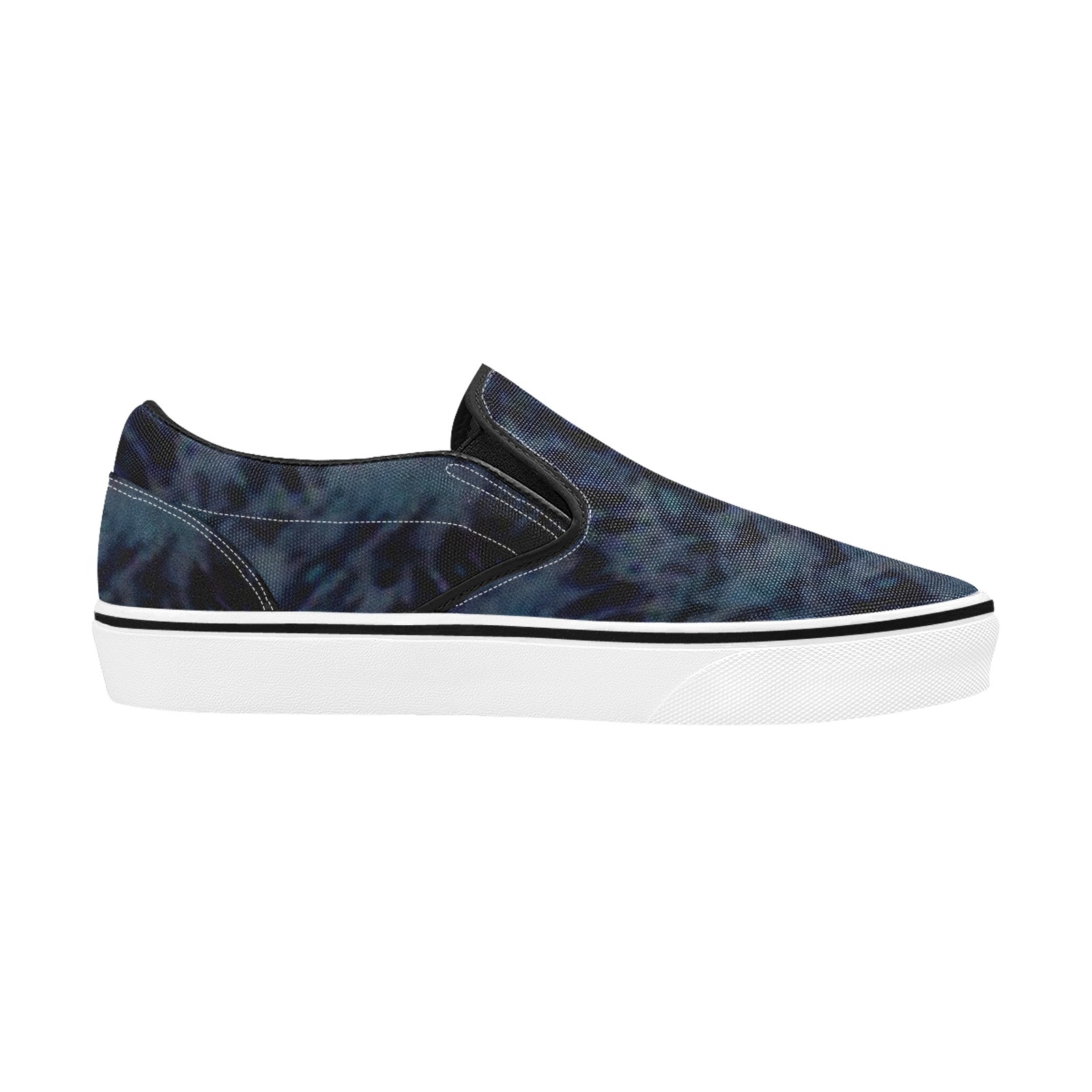 Dark Navy Print Canvas Slipon Shoe 0100 black man woman