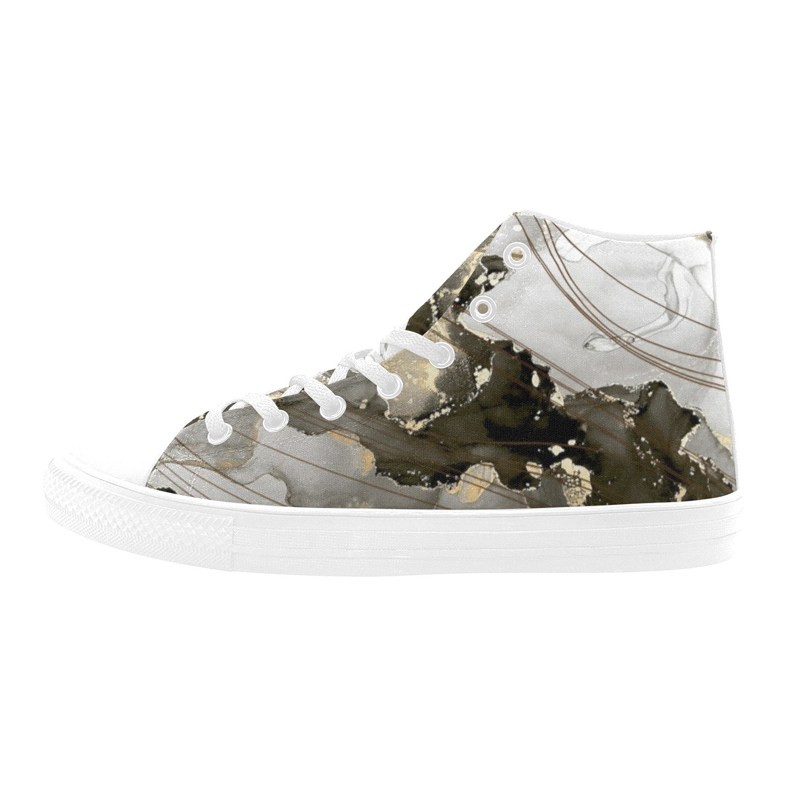 Marble Dec Cool Color Printing Canvas Shoe Hi Top 0170 mans womans