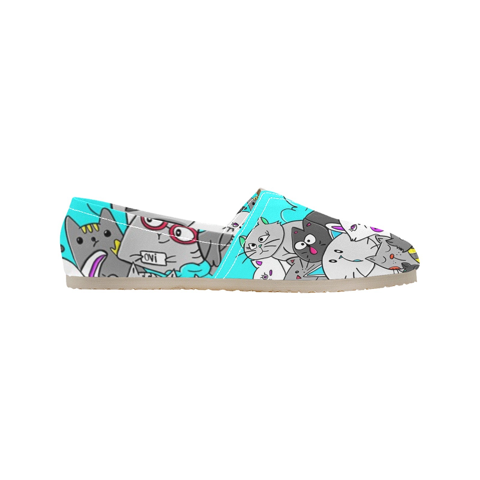 Jazzy Cat Print Canvas Casual Shoe Lightweight Breathable 1206 Mans Womans