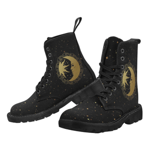 Sun Moon Stars Starry Night Poshmark Print Boots Canvas Comfortable 1203 black mans womans