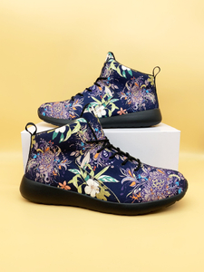 Alamy Paisley Pattern Linen Chic Floral Printed Ankle Sneakers 57502 Mans Womans