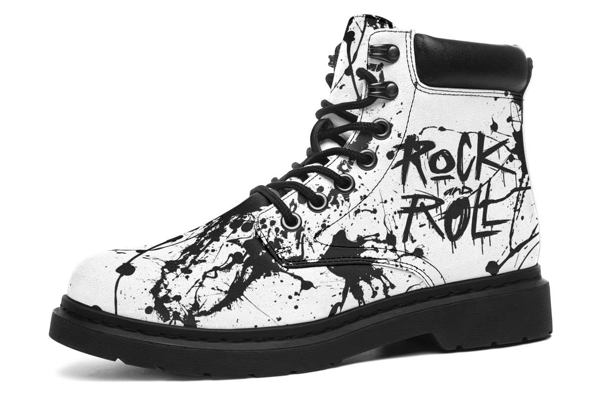 Rock And Roll Black Splash Print Suede Classic Ankle Boot Stitch Sole 058-1 big size man woman