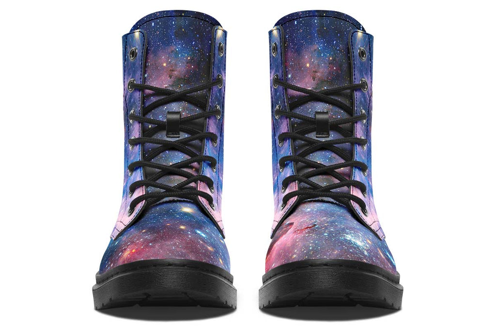 Galaxy Stars Print Soft PU Boot Stitch Sole 058-3 big size mans womans