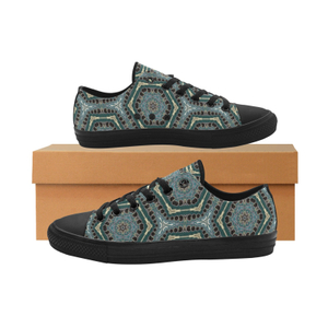 Blue Seemless Poshmark Hexagon Print Sneakers Low Top 0180 black mans womans