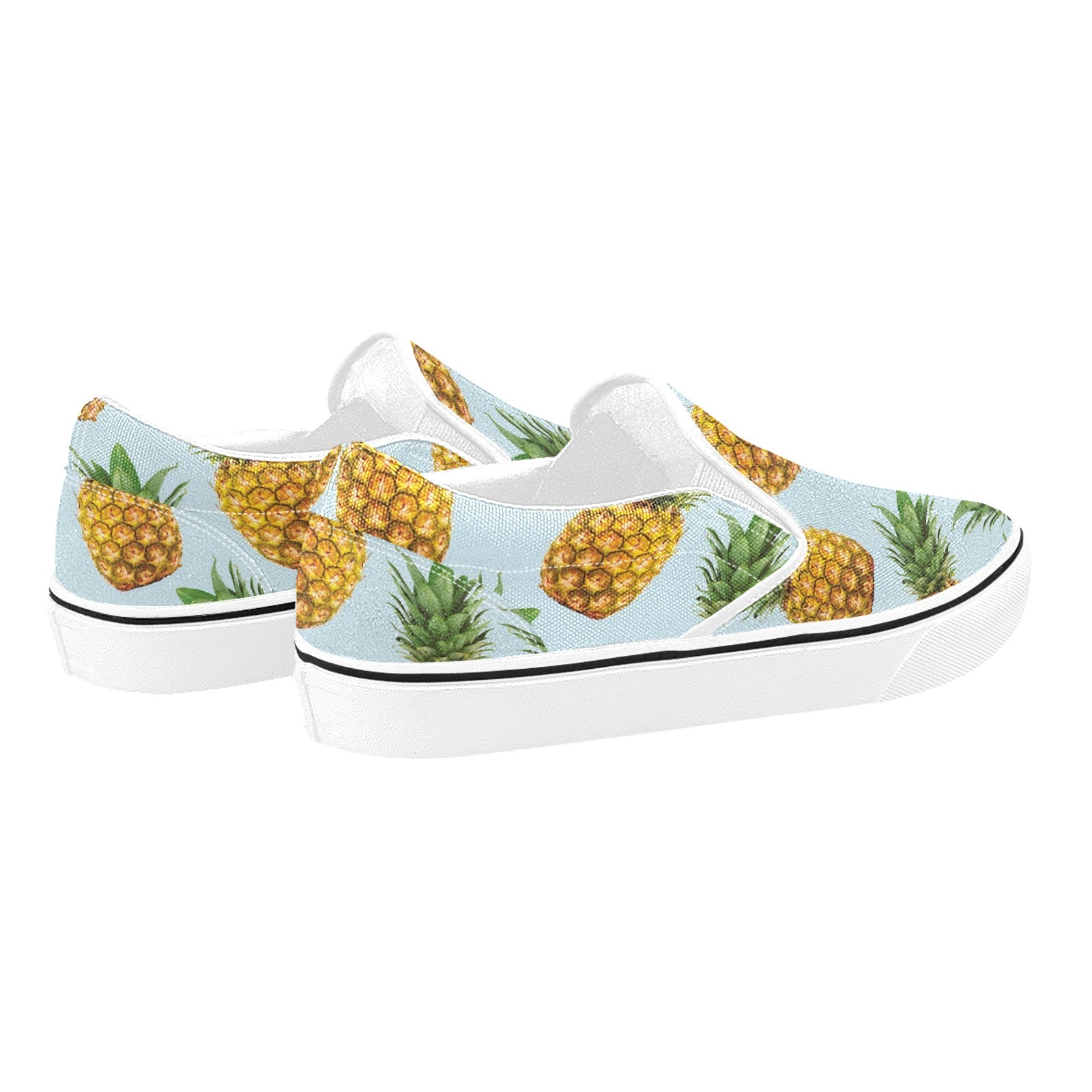 Pineapple Print Canvas Slipon Shoe 0100 white man woman