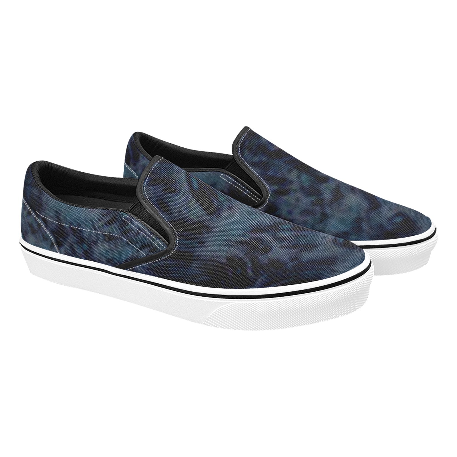 Dark Navy Print Canvas Slipon Shoe 0100 black man woman