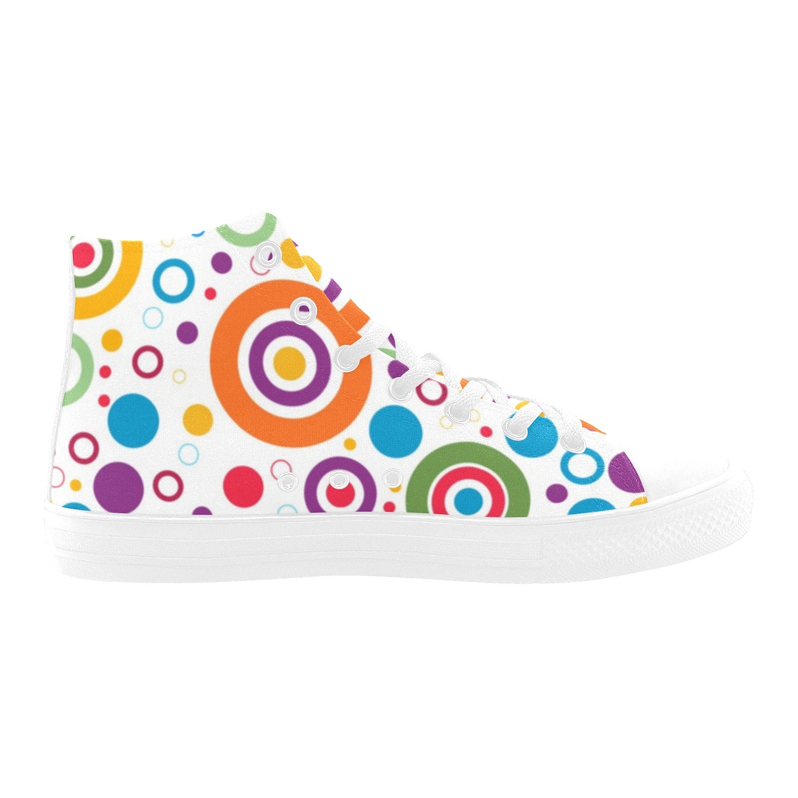 Colors Cycle Printing Canvas Shoe Hi Top 0170 White Mans Womans