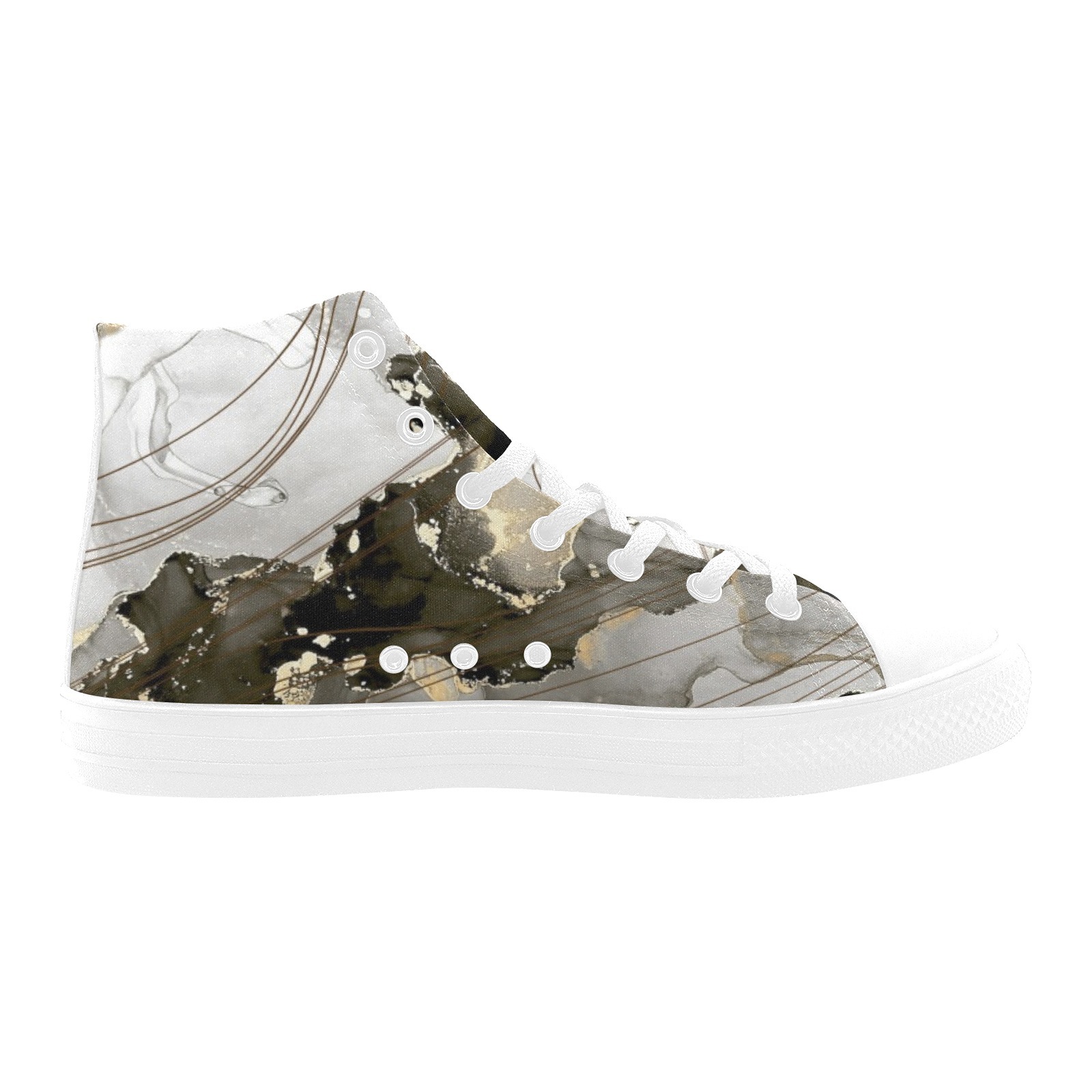 Marble Dec Cool Color Printing Canvas Shoe Hi Top 0170 mans womans