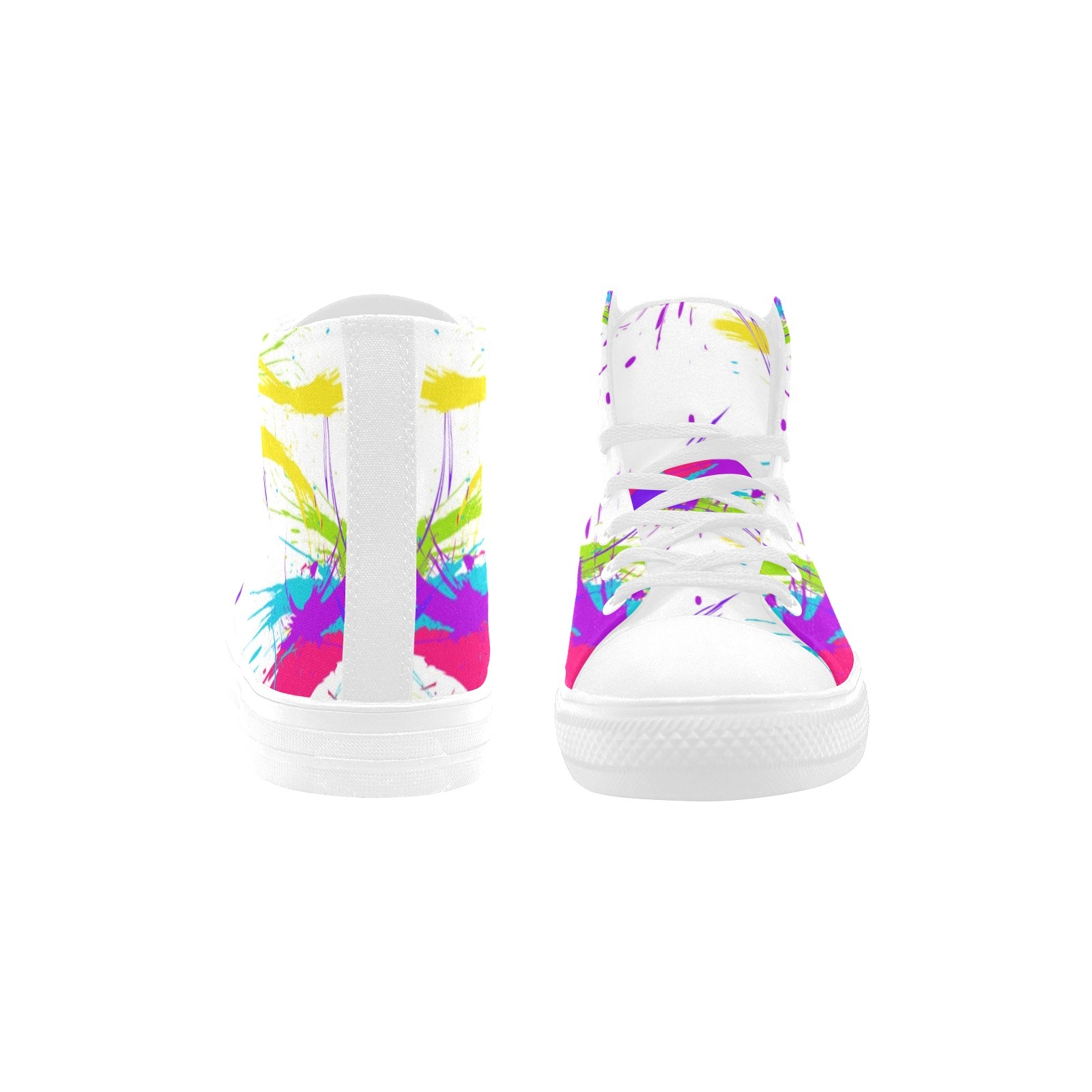 Painting Blush Colors Printing Canvas Shoe 0170 Hi Top Mans Womans