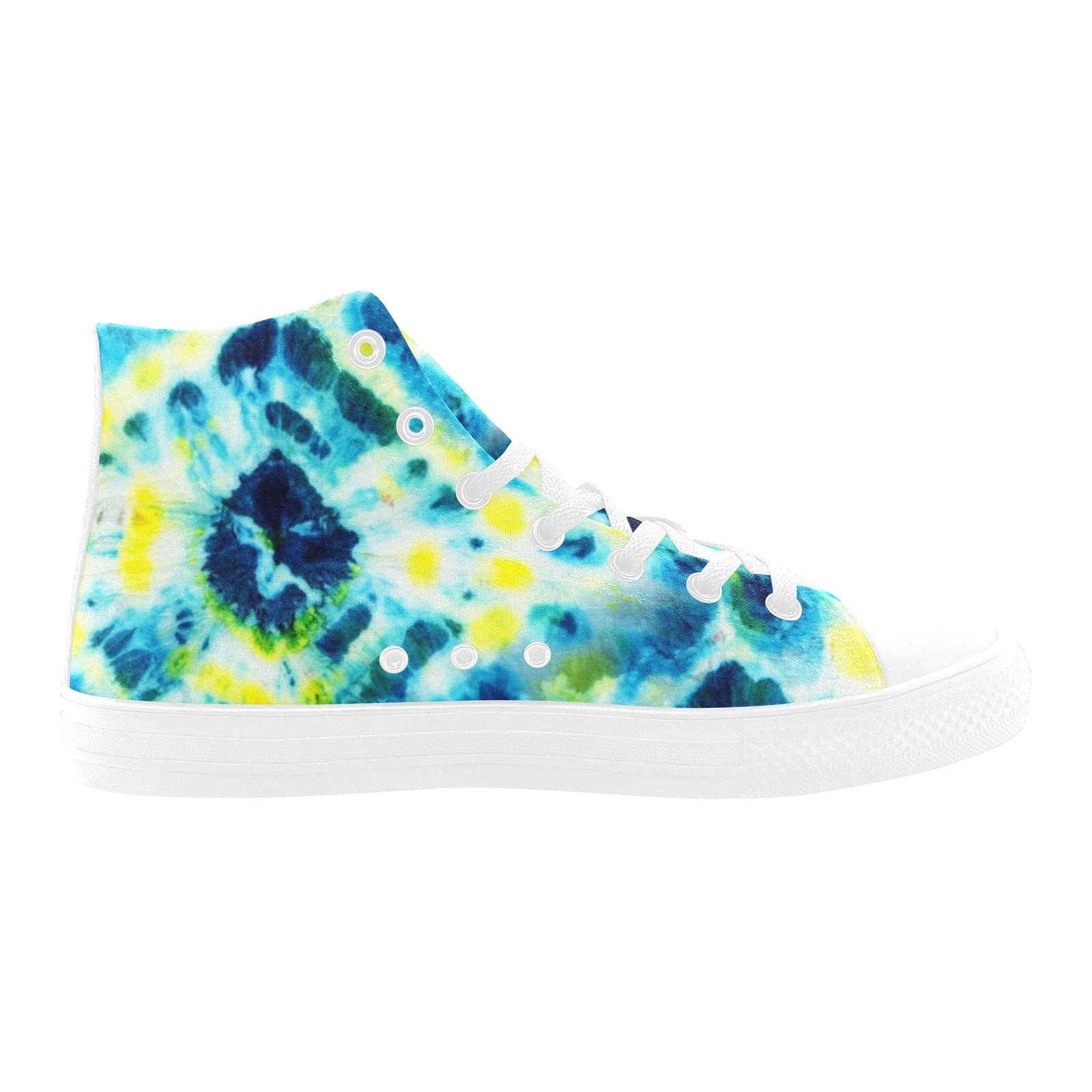 Tie Dye Seamless Pattern Watercolor Printing Canvas Shoe Hi Top 0170 white mans womans