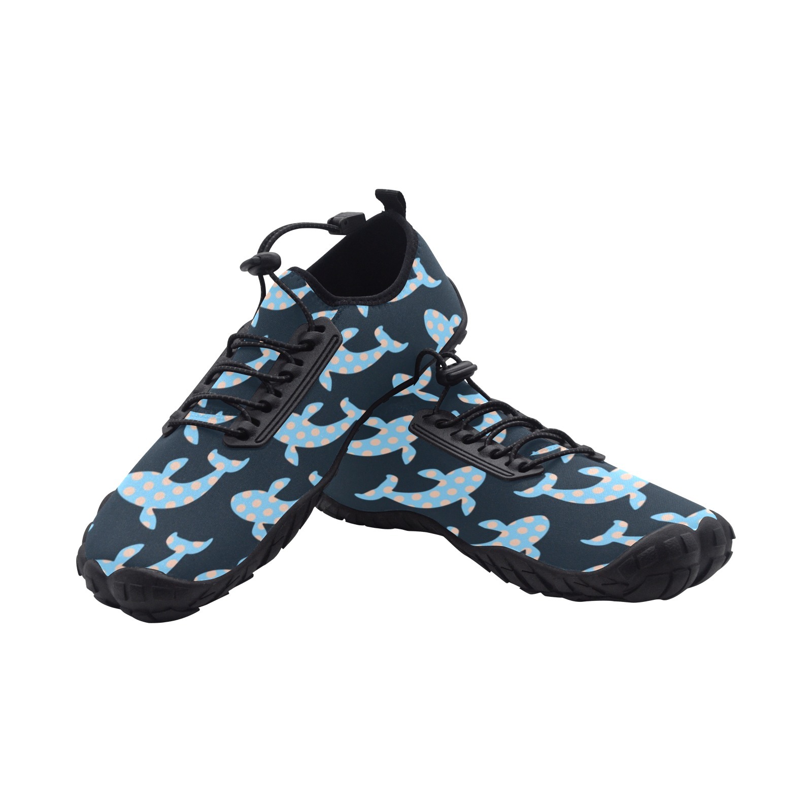 Whale Pink Bubble Marine Mammal Dark Print Neoprene SBR Jessy Aqua Shoe Lace Water Flow 21093 black big size man woman