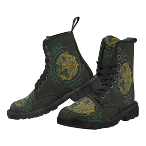 Celtic Dragon Circle Game Night Feature Print Boot Canvas Comfortable 1203 black mans womans