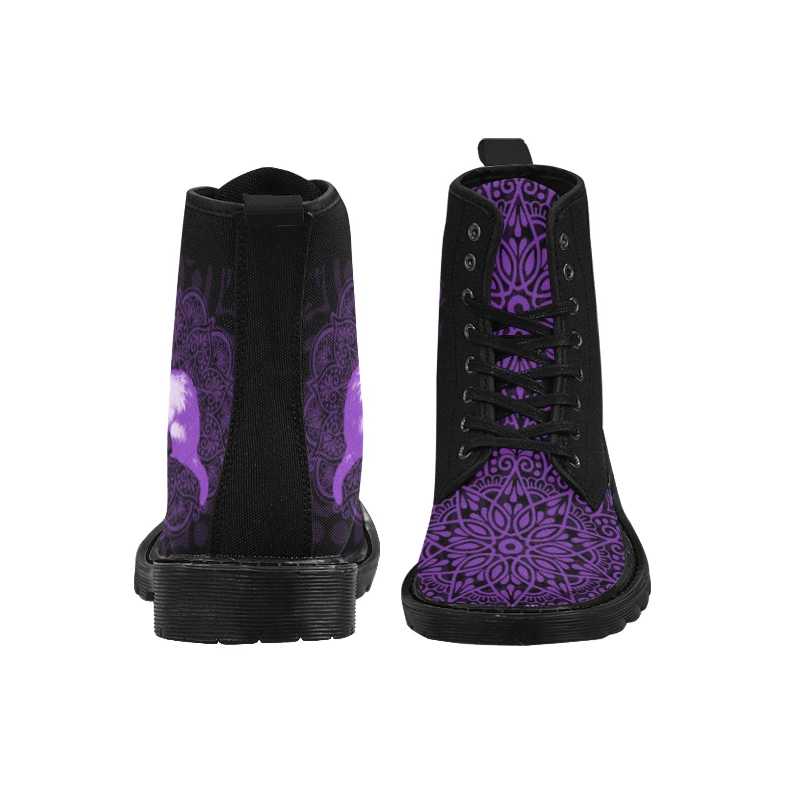 Ferret Purple Printing Boot Fashion Canvas Comfortable 1203 black mans womans