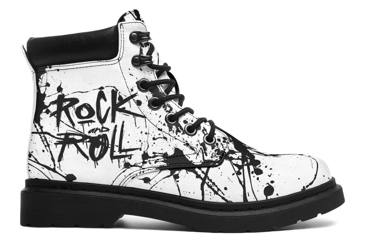 Rock And Roll Black Splash Print Suede Classic Ankle Boot Stitch Sole 058-1 big size man woman