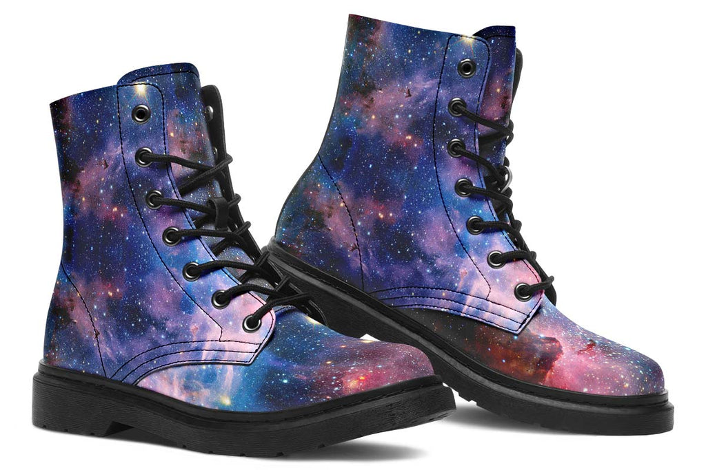 Galaxy Stars Print Soft PU Boot Stitch Sole 058-3 big size mans womans