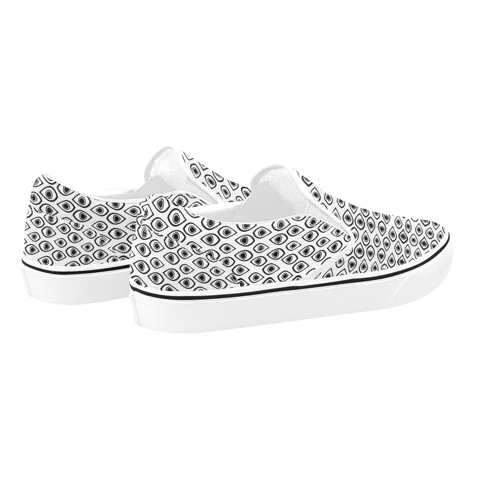 Chaotic texture element Seamless Abstrat Pattern Backgreound Print Canvas Slipon Shoe 0100 white man woman