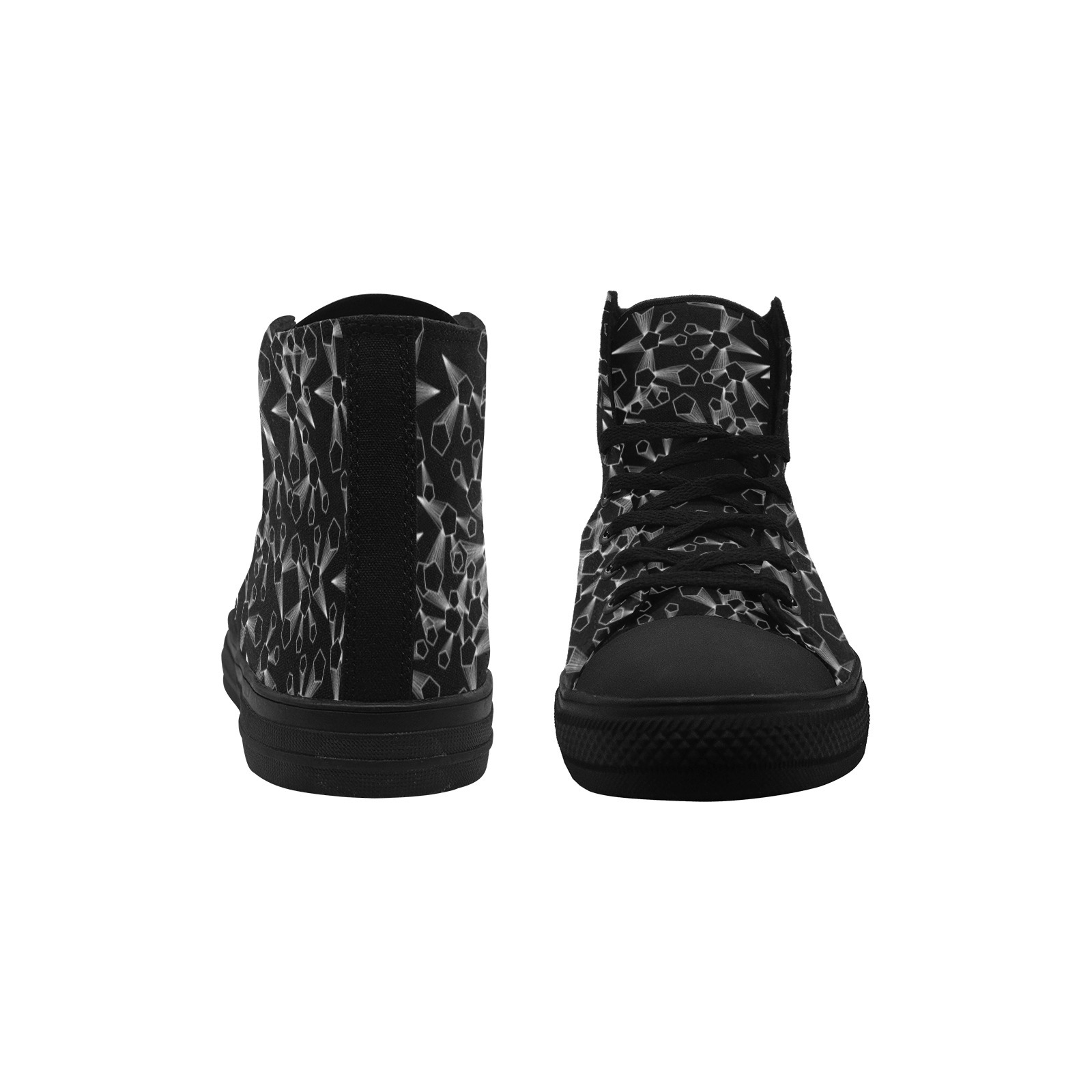 Cystal Bars Black Printing Canvas Shoe Hi Top 0170 Mans Womans