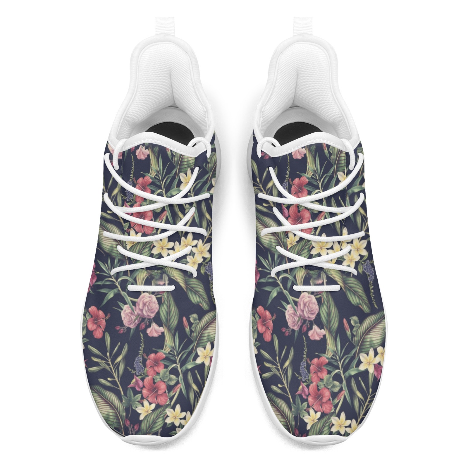 Botanical Rose Printed Ultra Light Running Shoe 67502 white mans womans