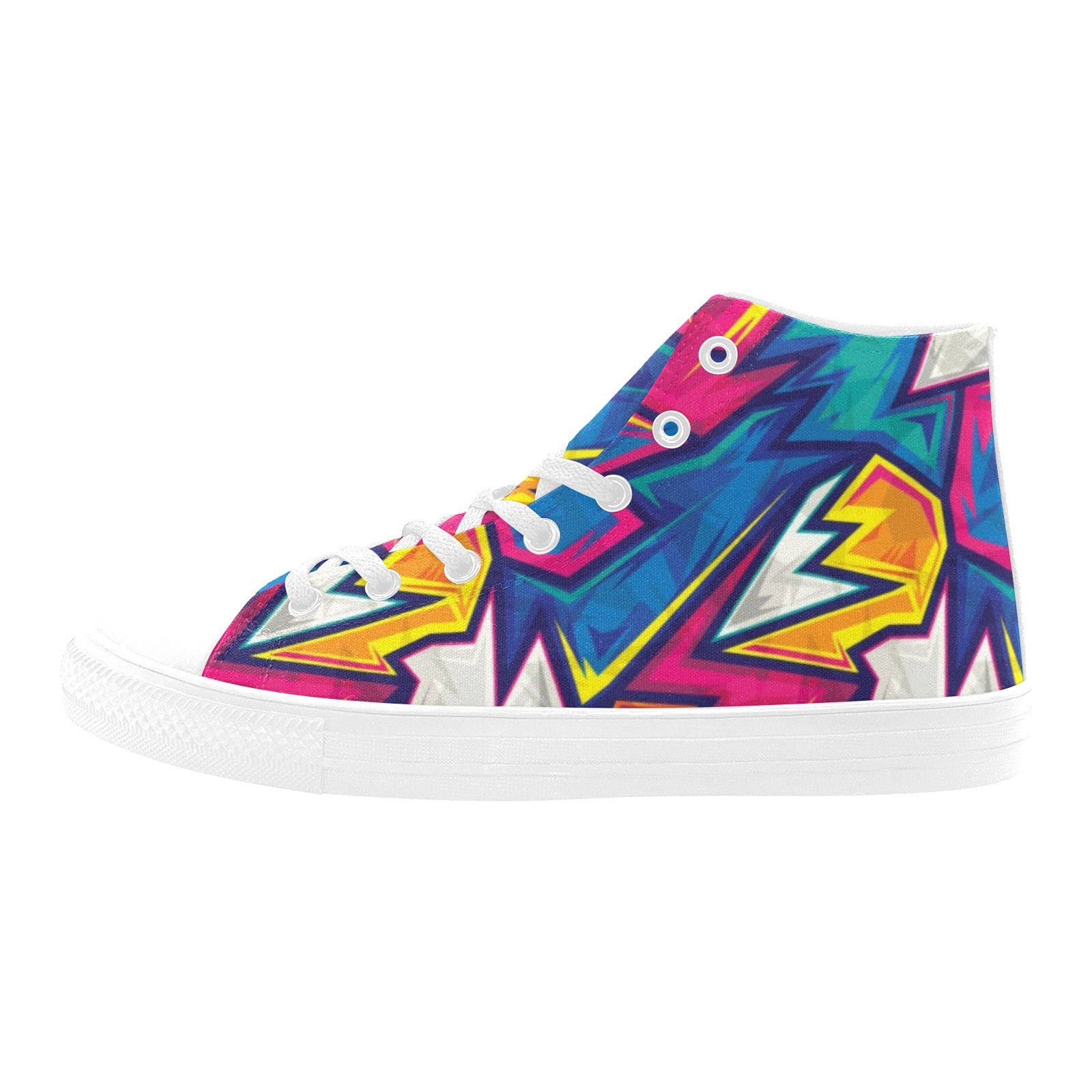 Graffiti Keith Printing Canvas Shoe Hi Top 0170 white Mans Womans