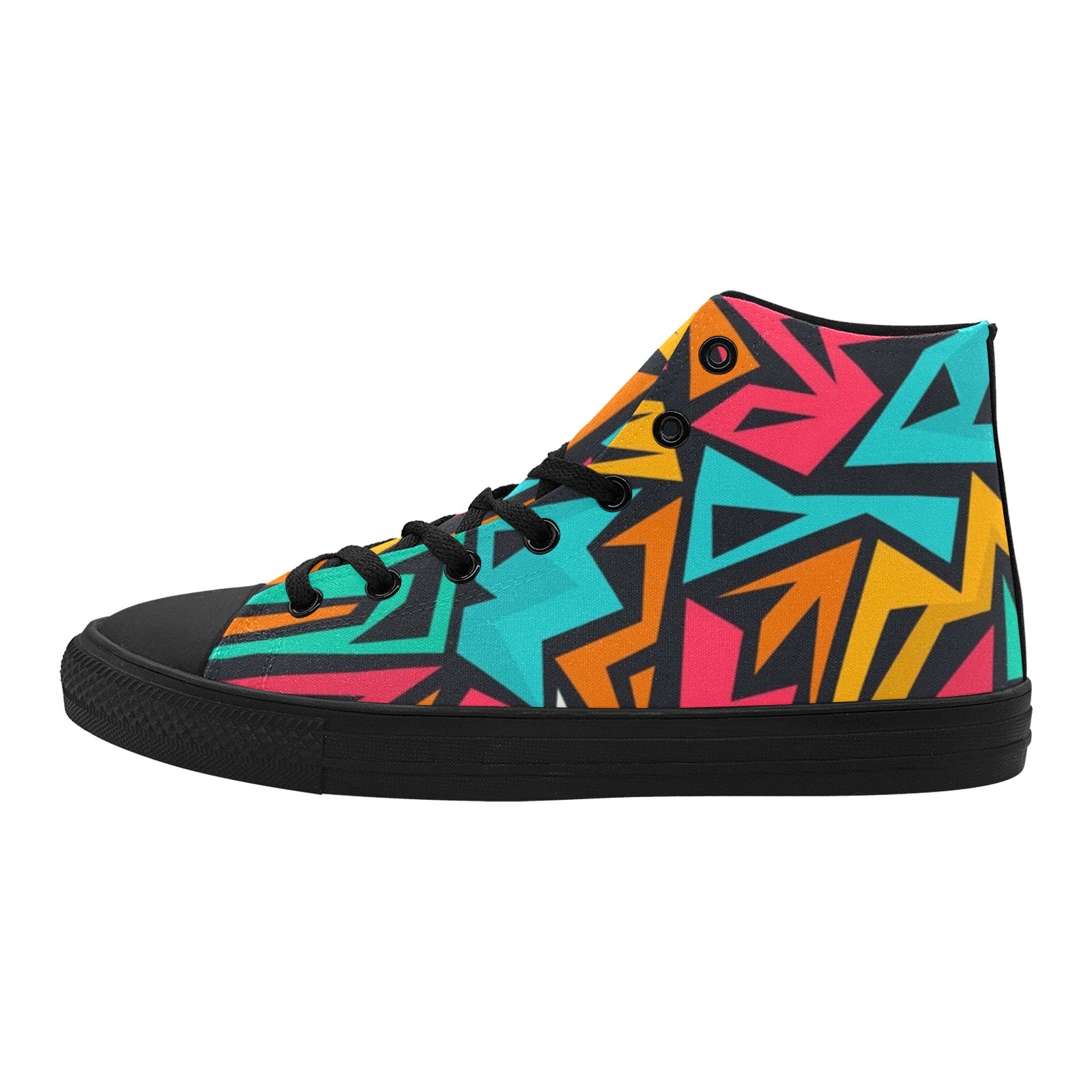 Grafitti Keith Printing Canvas Shoe Hi Top 0170 Black Mans Womans