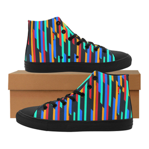 Stripes Up Pattern Printing Canvas Shoe Hi Top 0170 Mans Womans