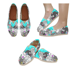 Jazzy Cat Print Canvas Casual Shoe Lightweight Breathable 1206 Mans Womans