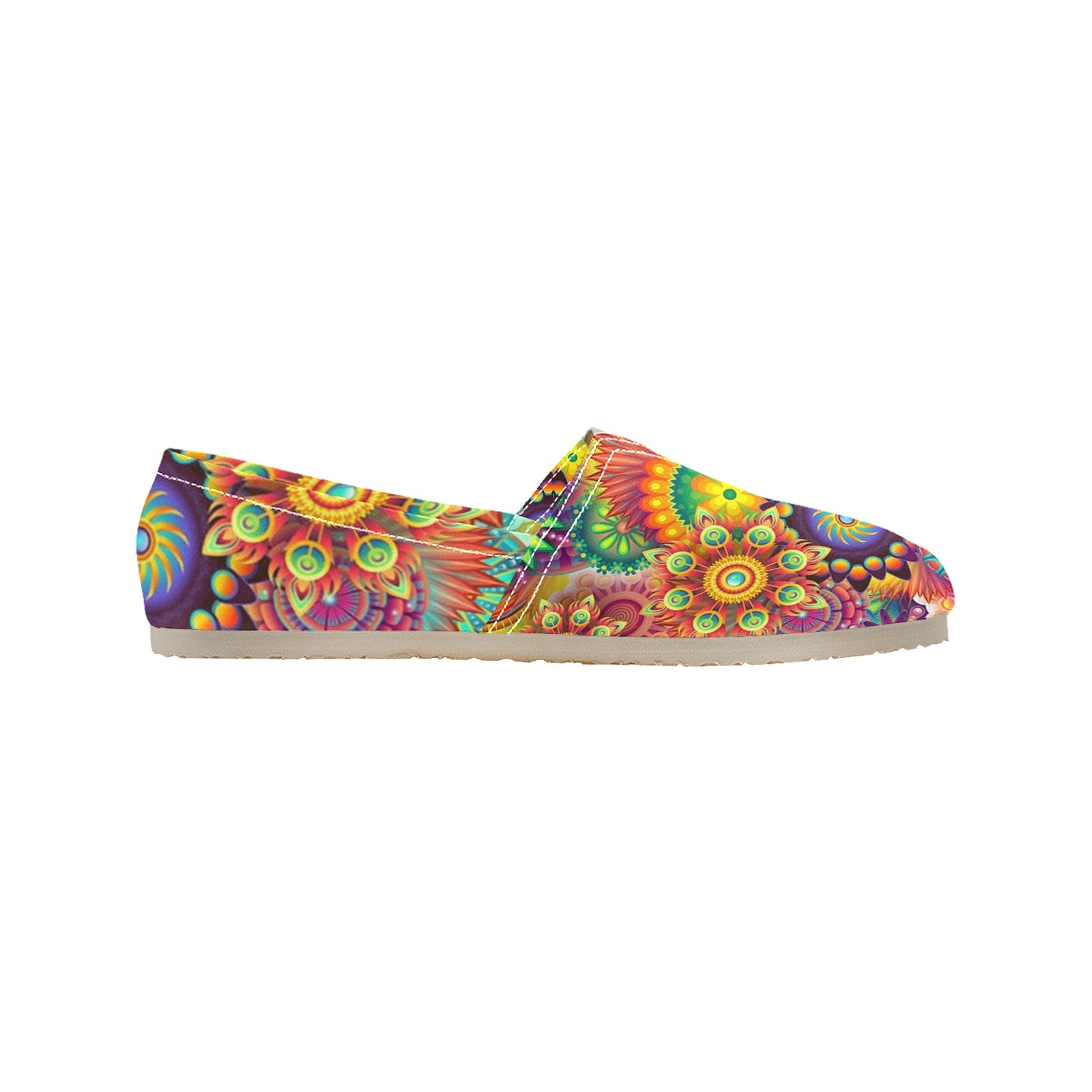 Colorful Abstract Floral Flower Psychedelic Mandala Print Canvas Casual Shoe Lightweight Breathable 1206 Mans Womans