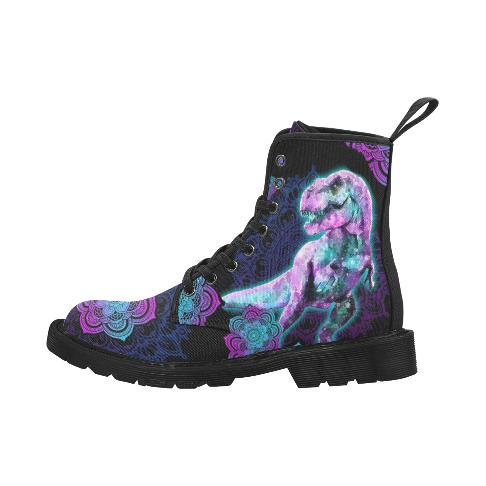 Pink Jurassic Dinosaur Printing Boot Fashion Canvas Comfortable 1203 black mans womans