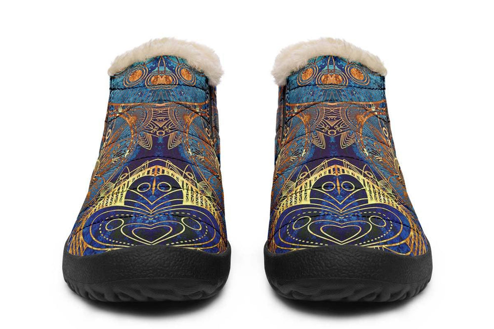 Plendid Bohemian Print winter Fur Sneakers Soft 1929 black man woman