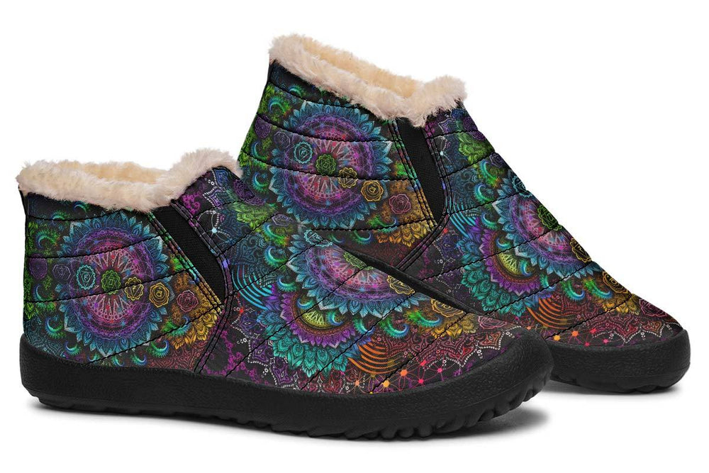 Super Chakra Print winter Fur Sneakers Soft 1929 black man woman