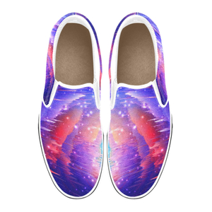 Starlight Space Art Print Canvas Slipon Shoe 0100 white man woman