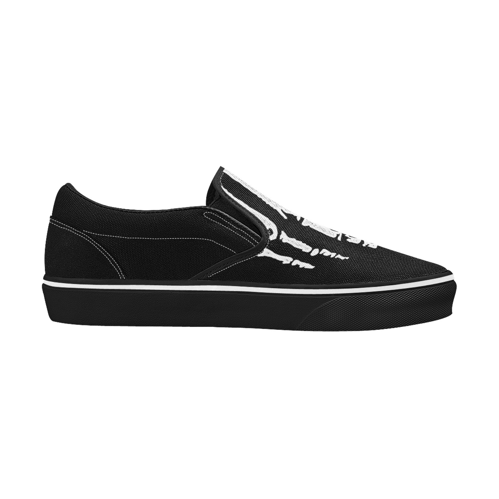 Finger Bones Print Canvas Slipon Shoe 0100 black man woman