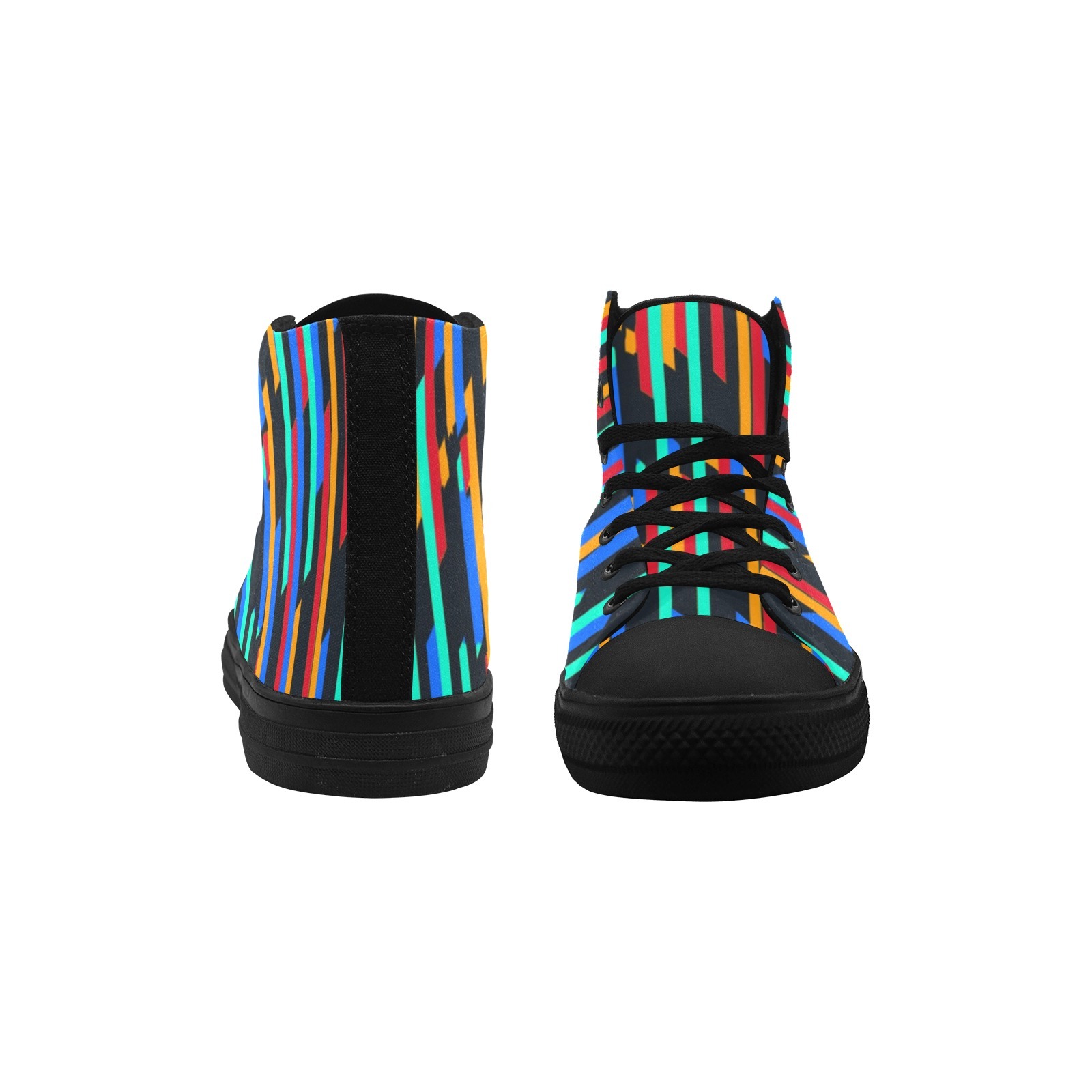 Stripes Up Pattern Printing Canvas Shoe Hi Top 0170 Mans Womans